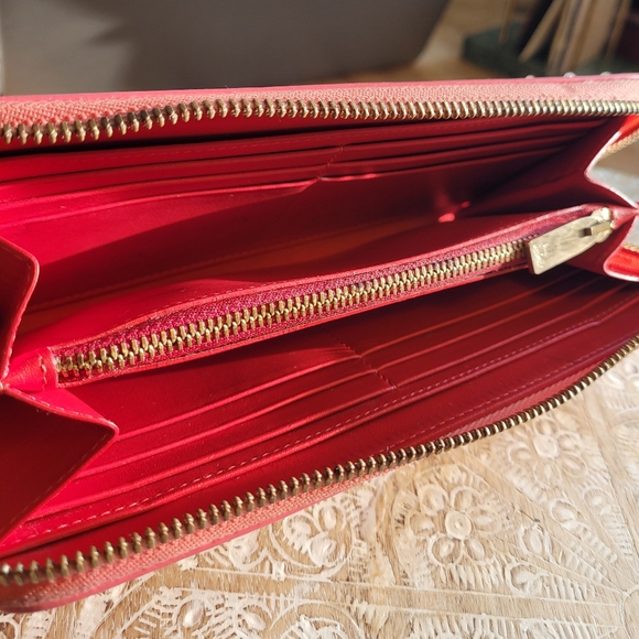 Christian Louboutin Pink Leather Studded Long Panettone Zip Wallet - Picture 4 of 6